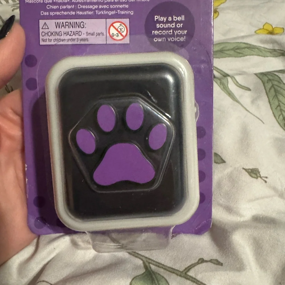 Talking Pet Doorbell with Purple Paw Print
